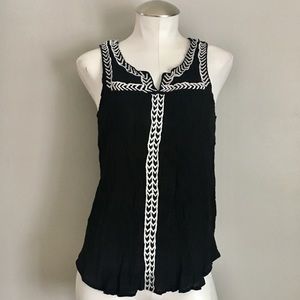 Sloane Rouge Embroidered Sleeveless Gauze Blouse